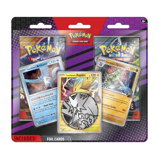 Pokémon TCG: 3 Team Rocket's Pokémon with 2 Booster Packs & Coin