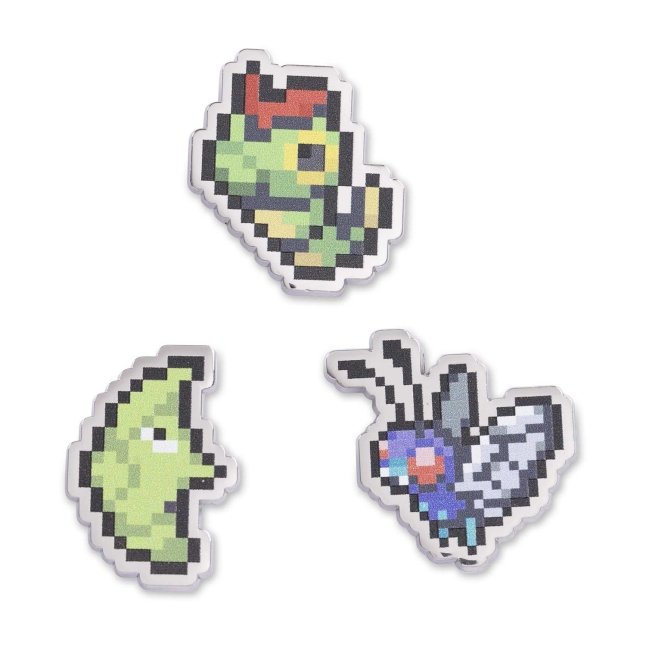 Caterpie, Metapod & Butterfree Pokémon Pixel Pins (3-Pack)