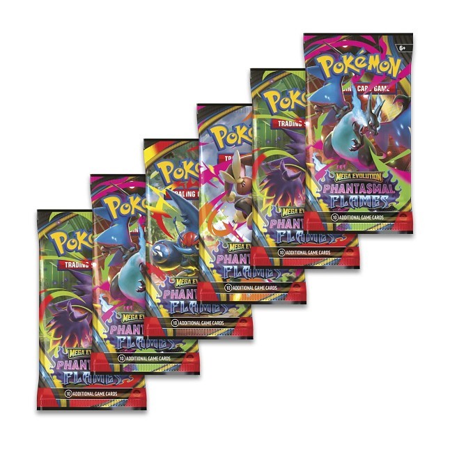 Pokémon TCG: Mega Evolution-Phantasmal Flames Booster Bundle (6 Packs)