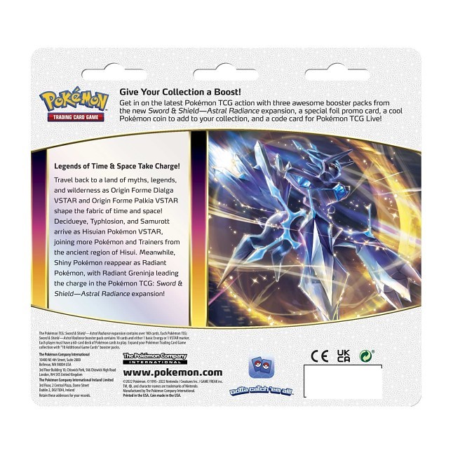 Pokémon TCG: Sword & Shield-Astral Radiance 3 Booster Packs, Coin & Sylveon Promo Card